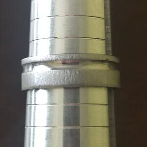 Stainless Steel Ring Brushed Textured Silver Ribbed Size 10  Classic Modern Gray